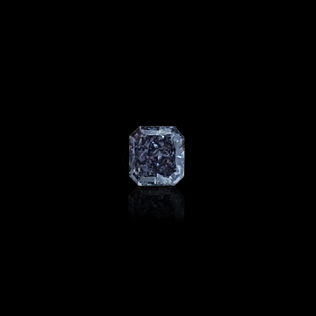 0.58 Carat Radiant Fancy Dark Grey-Violet Diamond