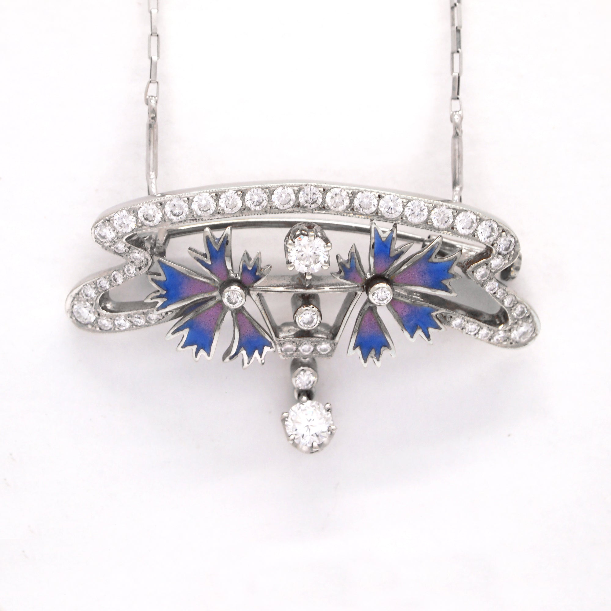 art nouveau necklace diamond