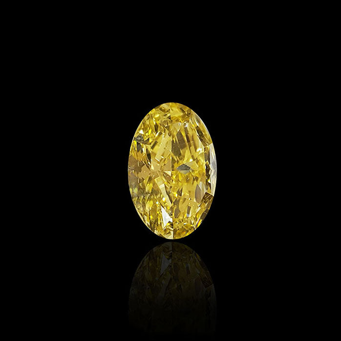 3.14 Carat Oval Fancy Intense Yellow Diamond