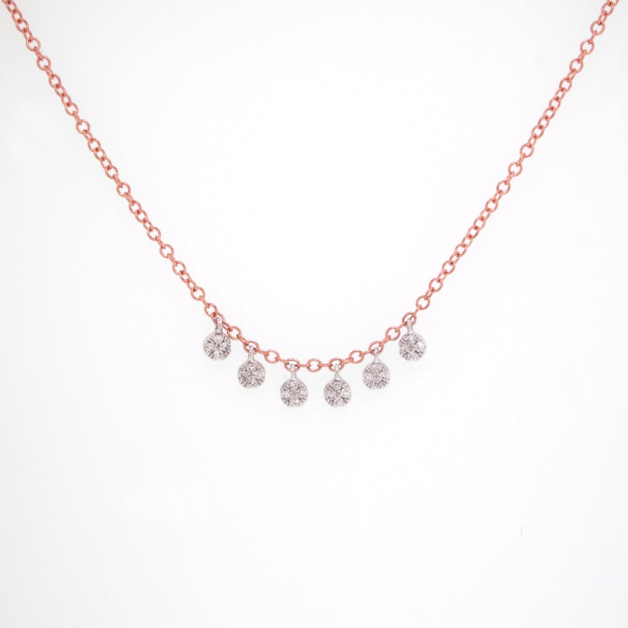 14K Rose and White Gold Diamond Necklace