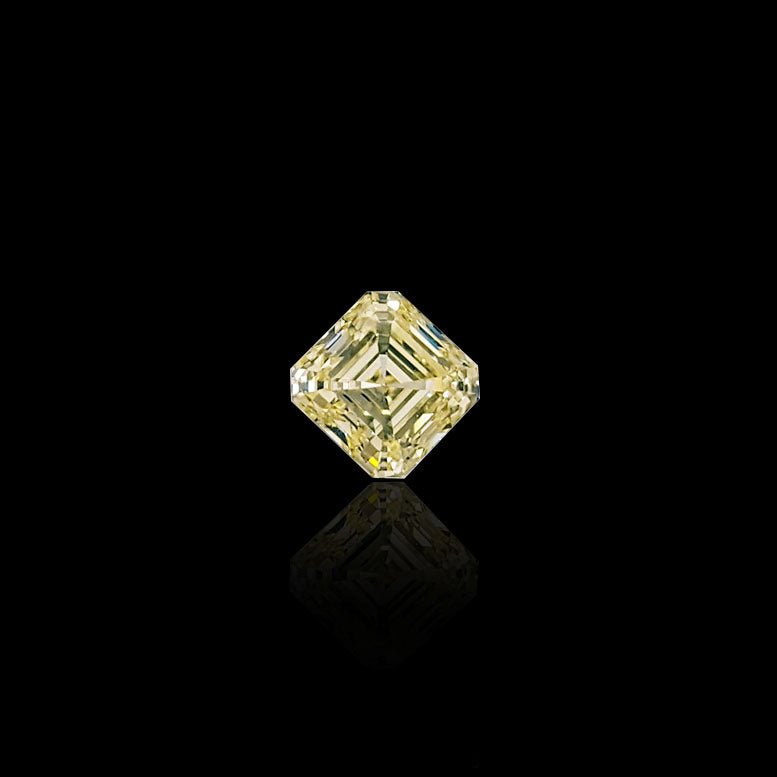 1.10 Carat Square Emerald-Cut Fancy Light Yellow Diamond