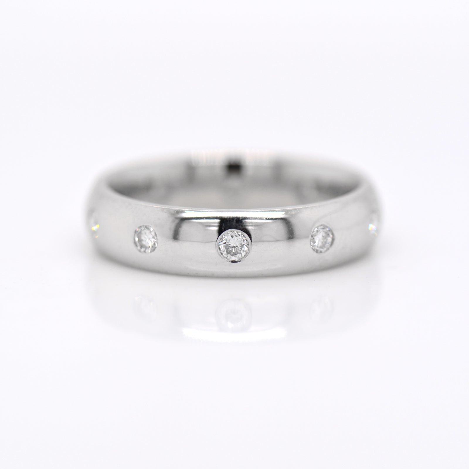 14K White Gold Diamond Flush-Set Diamond Band