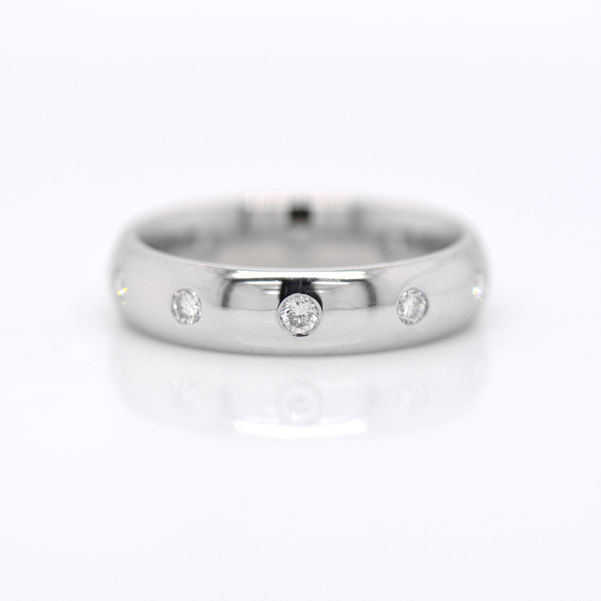 14K White Gold Diamond Flush-Set Diamond Band