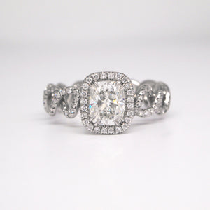 Platinum Aura Twist Diamond Engagement Ring