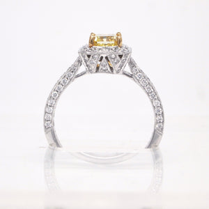Platinum Intense Yellow Diamond Engagement Ring