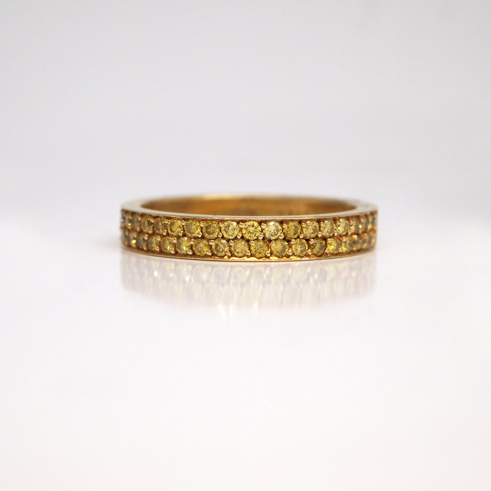18K Yellow Gold Yellow Diamond Wedding Band