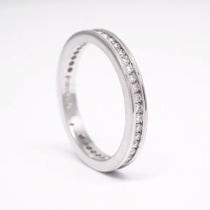 Platinum Miligrain Diamond Eternity Wedding Band