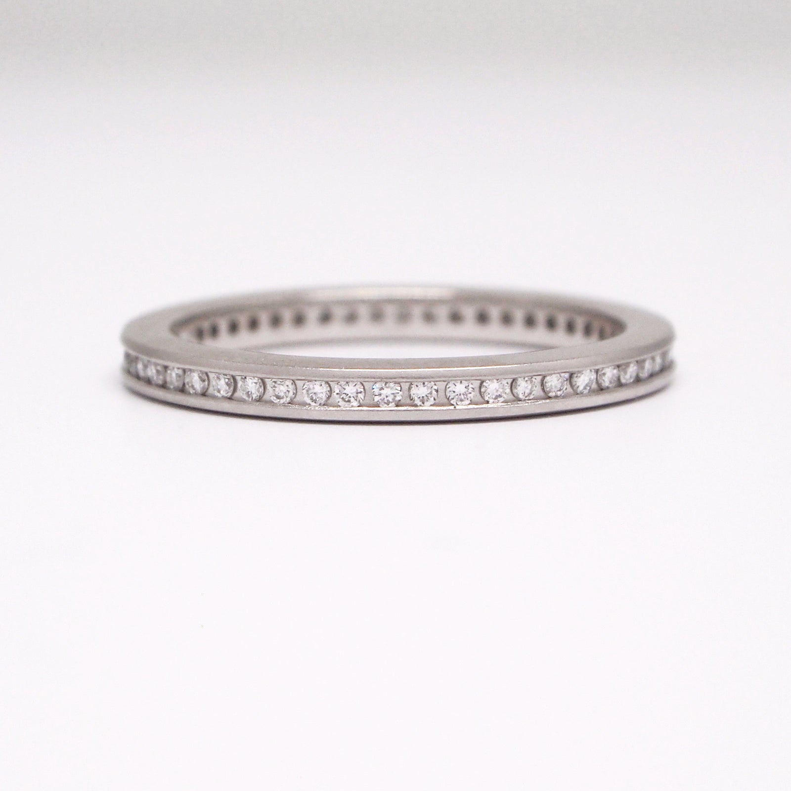 Matte Platinum Diamond Eternity Wedding Band