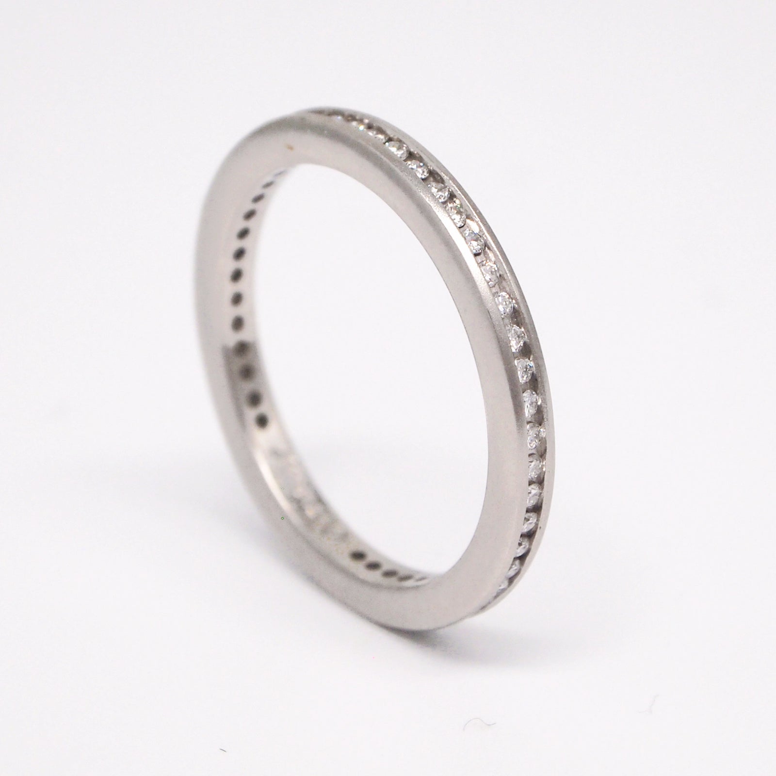 Matte Platinum Diamond Eternity Wedding Band