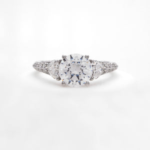 Platinum 3-Stone Heart Diamond Ring