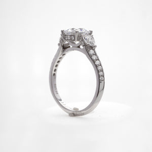 Platinum 3-Stone Heart Diamond Ring