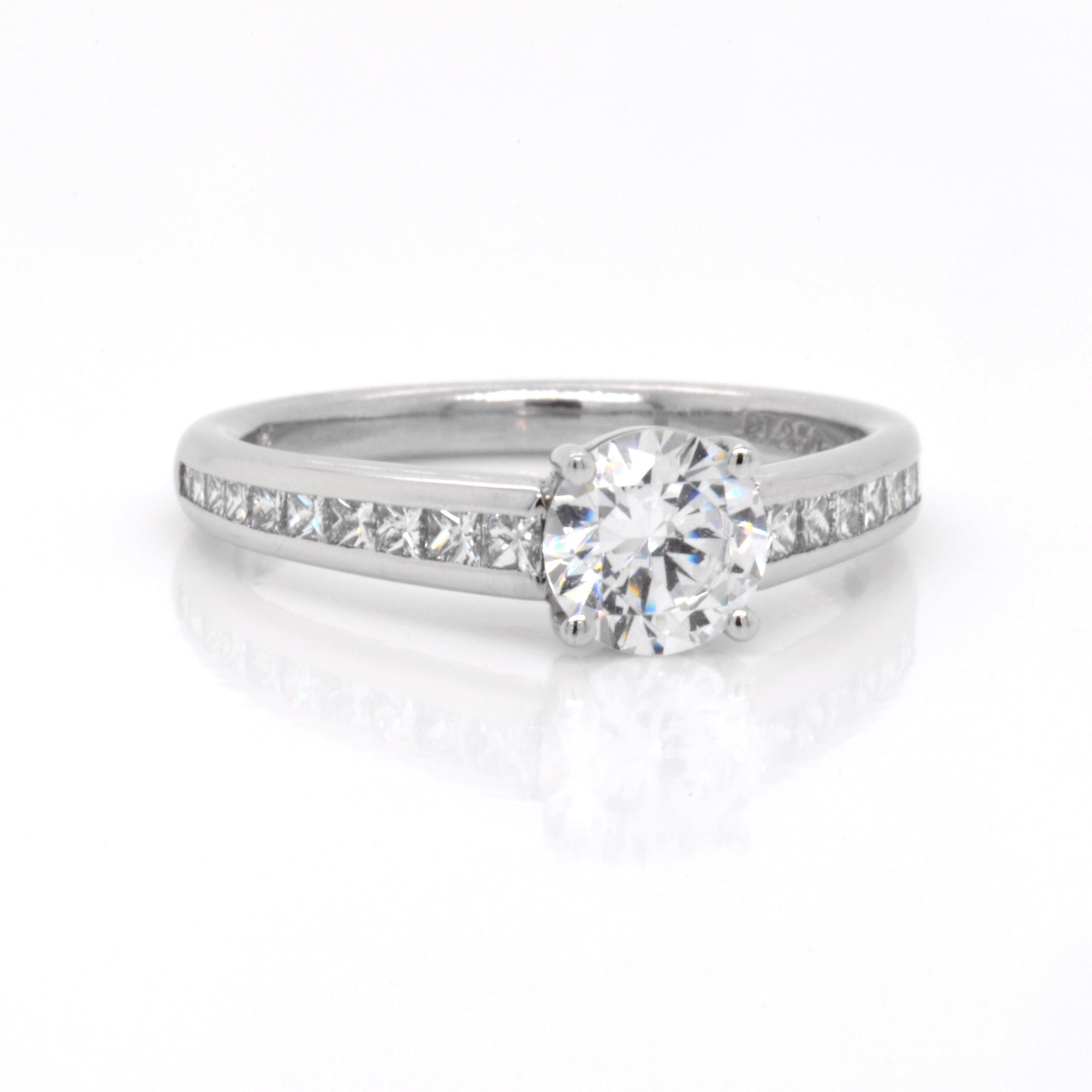 Platinum Princess Channel Diamond Engagement Ring