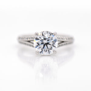 Platinum Split Shank Diamond Engagement Ring