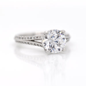 Platinum Split Shank Diamond Engagement Ring