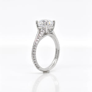 Platinum Split Shank Diamond Engagement Ring