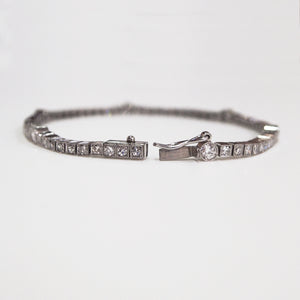 Antique Platinum Diamond Tennis Bracelet