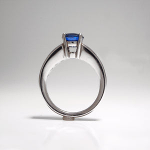 Platinum Color Change Sapphire And Diamond Ring