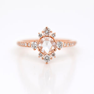 18K Rose Gold Rose-Cut Diamond Engagement Ring