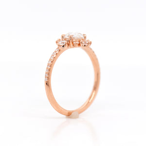 18K Rose Gold Rose-Cut Diamond Engagement Ring
