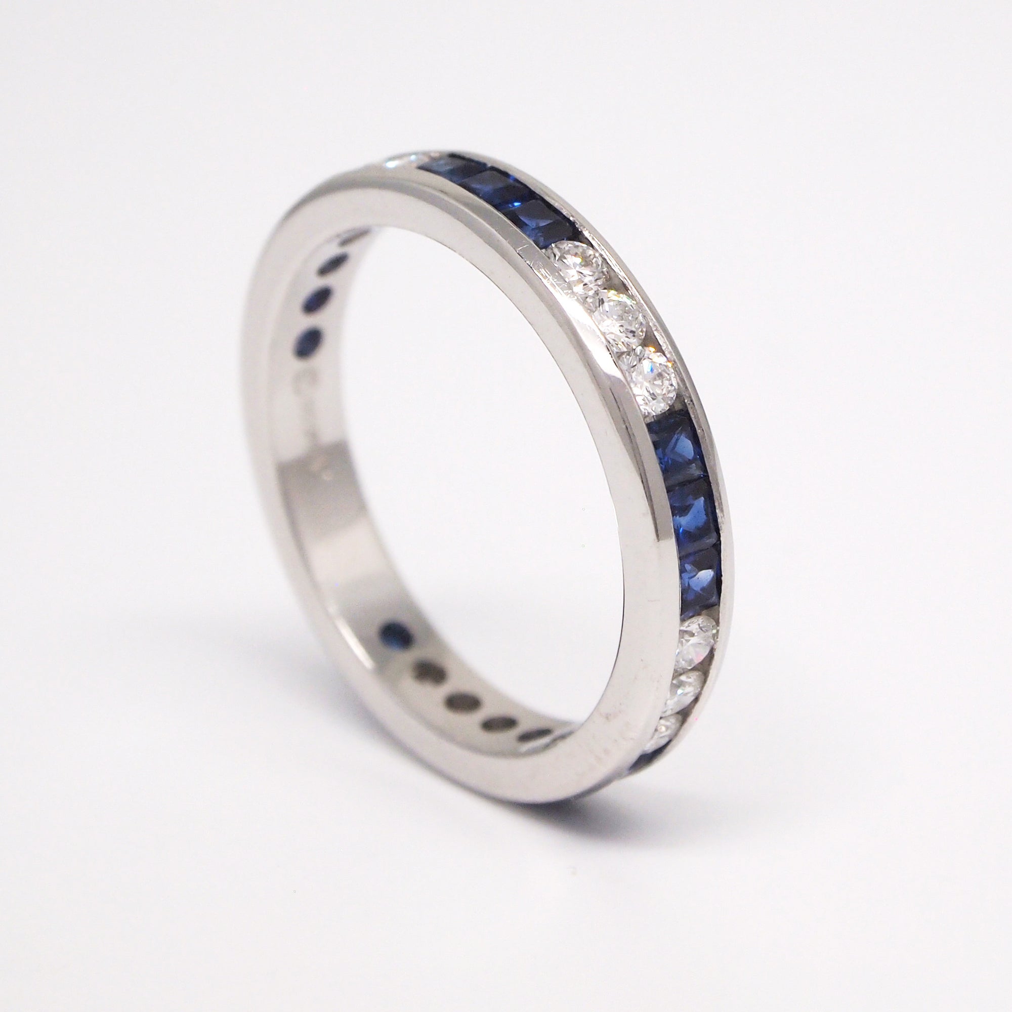 Platinum Sapphire And Diamond Eternity Ring
