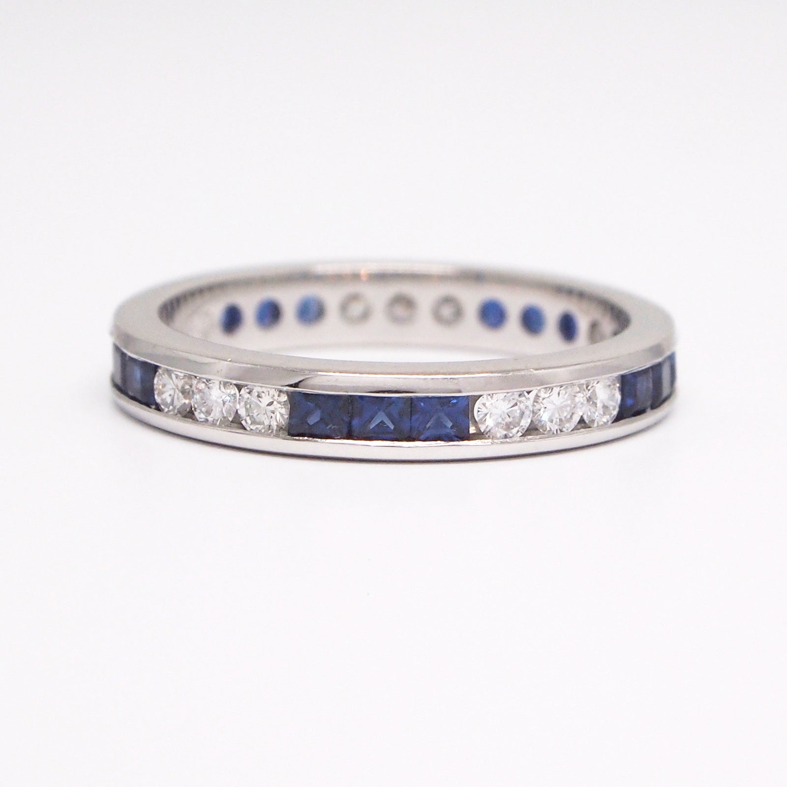Platinum Sapphire And Diamond Eternity Ring
