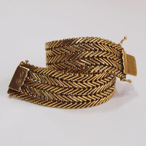 Antique 18K Yellow Gold Woven Bulgari Bracelet