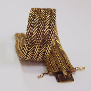 18K yellow gold woven Bulgari bracelet