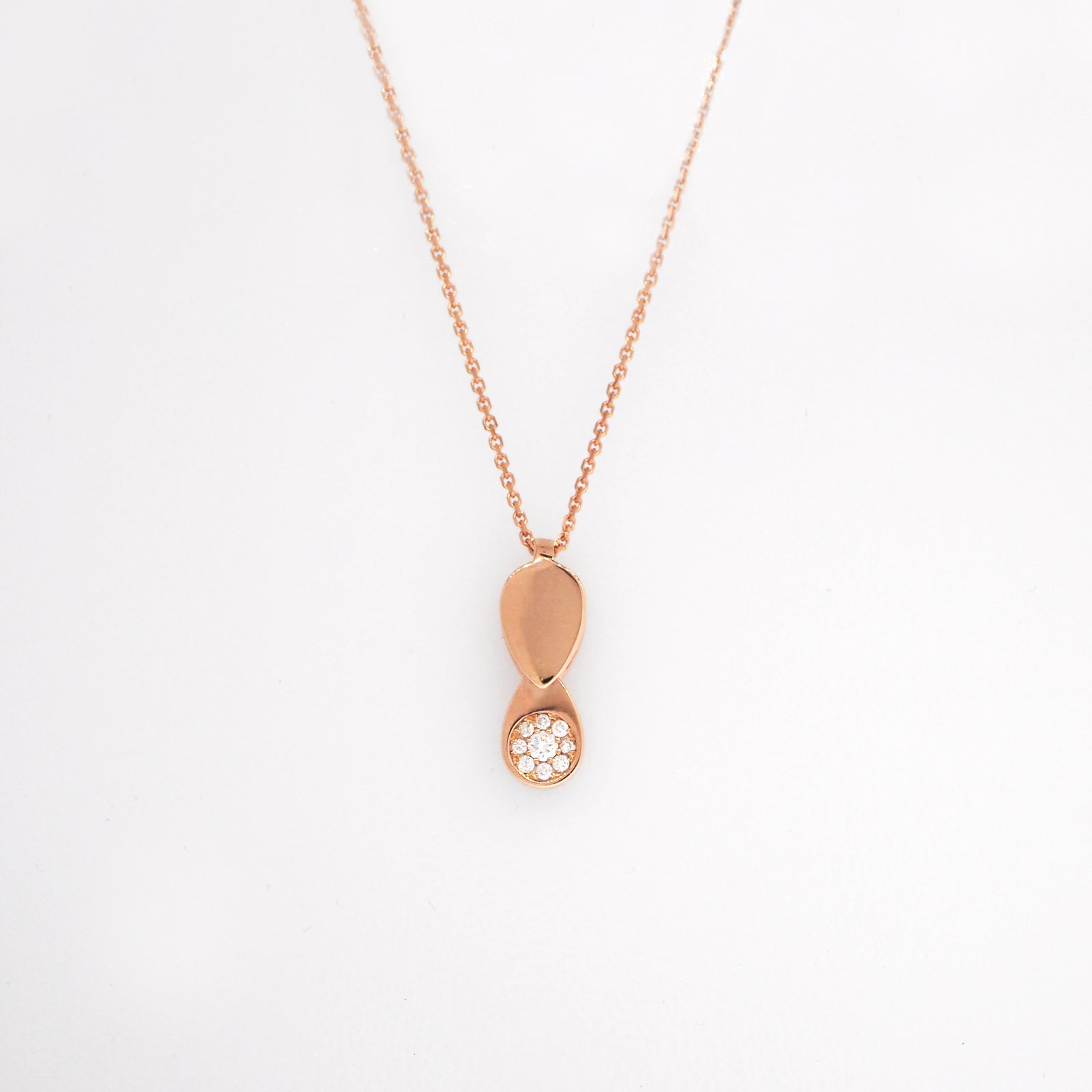 14K Rose Gold Diamond Necklace