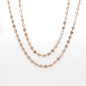 18K Rose Gold Rose-Cut Cognac Diamond Necklace