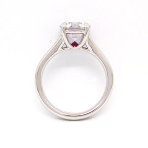 Point Of Love Platinum Solitaire Engagement Ring With Ruby Point