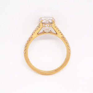 Point Of Love 18K Yellow Gold Split Shank Diamond Engagement Ring With Diamond Point