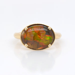 14K Yellow Gold Ammolite Ring