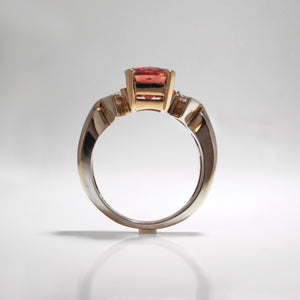 18K Two-Tone Oregon Sunstone And Diamond Ring