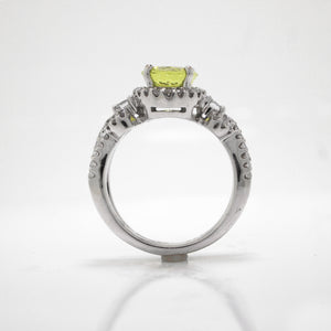 18K White Gold Chrysoberyl And Diamond Ring