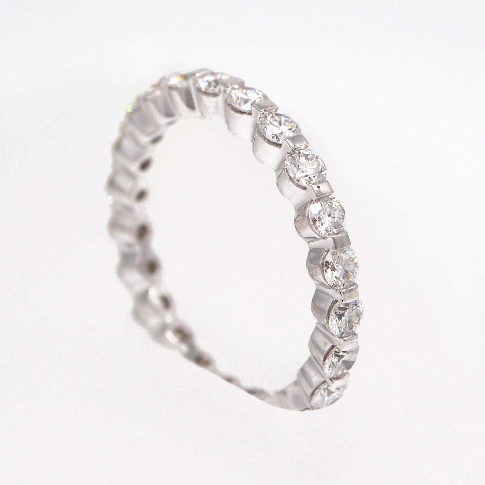 18K White Gold Diamond Eternity Wedding Band
