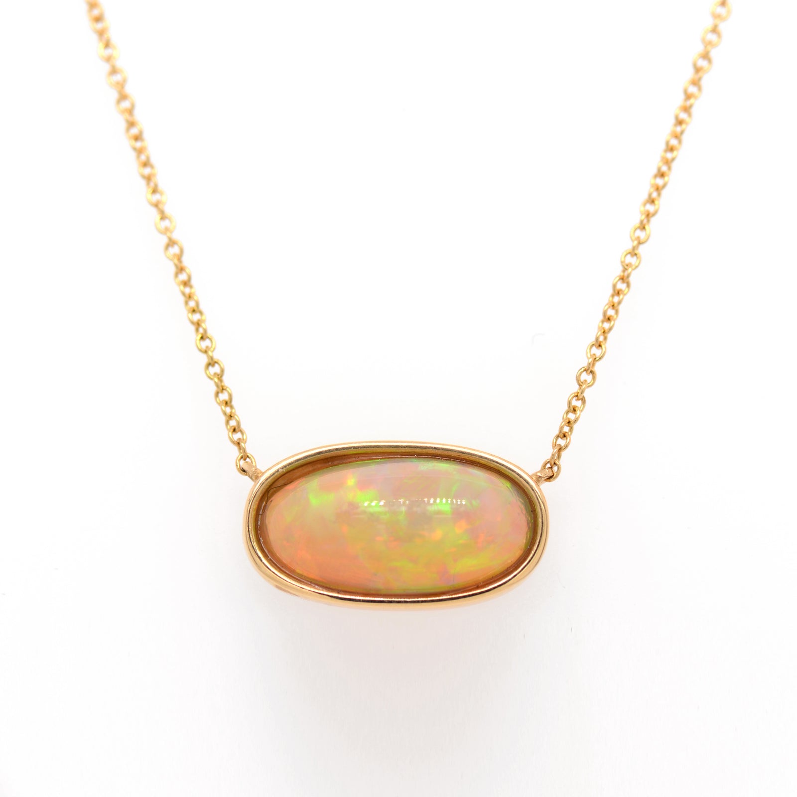 14K Yellow Gold Ethiopian Opal Necklace