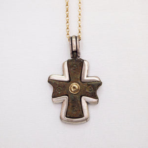 Byzantine Period Bronze Cross Pendant