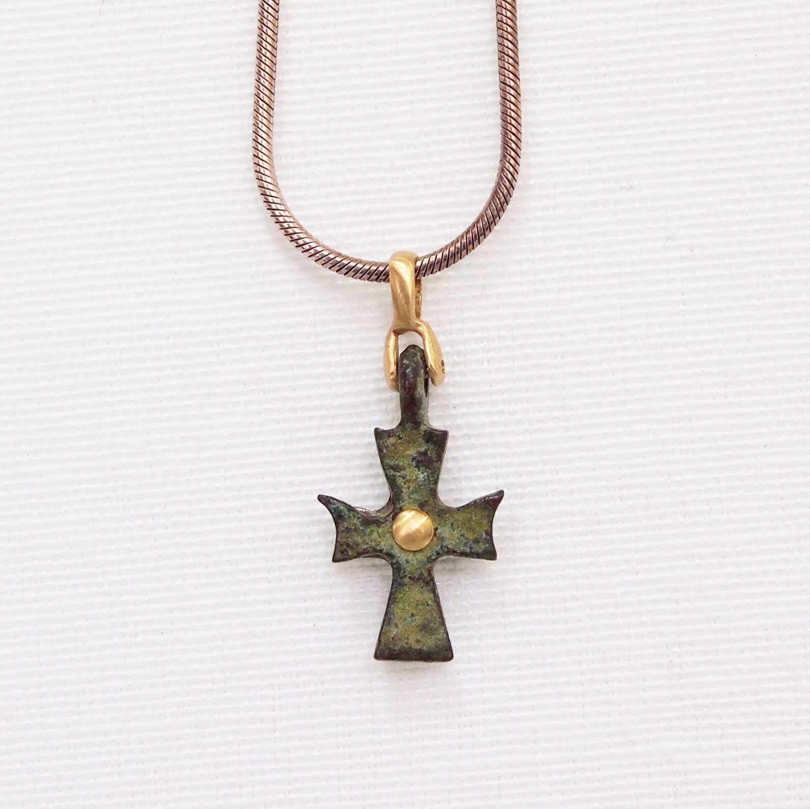 Byzantine Period Bronze Cross Pendant