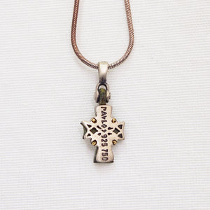 Byzantine Period Bronze Cross Pendant Encrusted In Yellow Gold And Sterling Silver