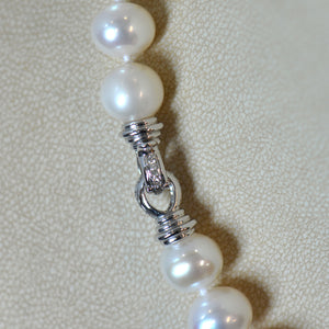 Freshwater Pearl Necklace With 14K White Gold Diamond Clasp