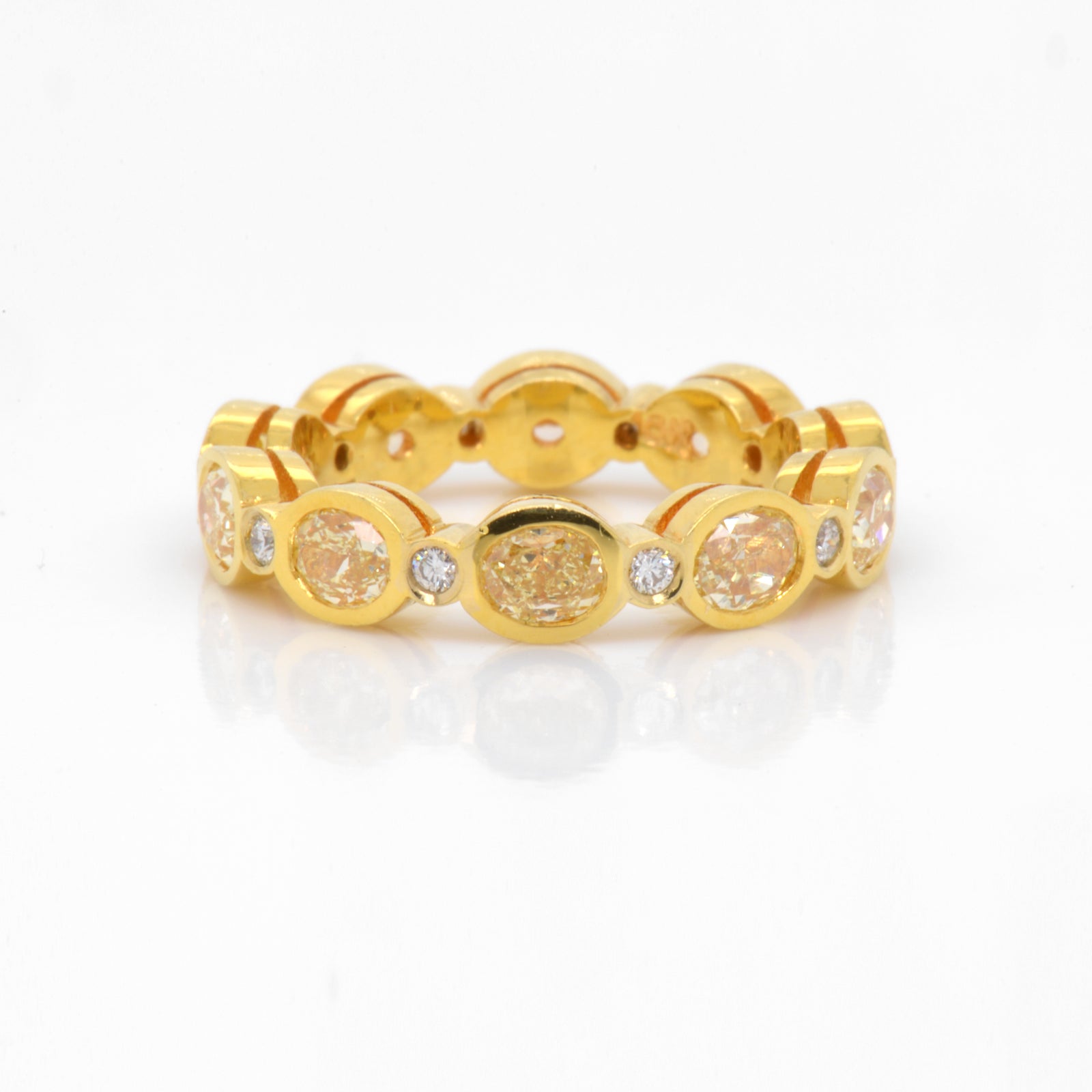 18K Yellow Gold Oval Yellow Diamond Eternity Band