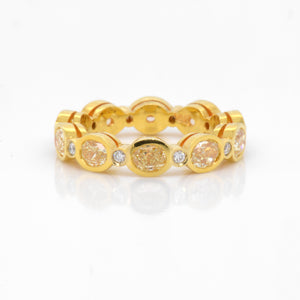 18K Yellow Gold Oval Yellow Diamond Eternity Band