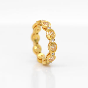 18K Yellow Gold Oval Yellow Diamond Eternity Band