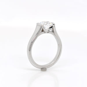 Platinum Half Bezel Engagement Ring