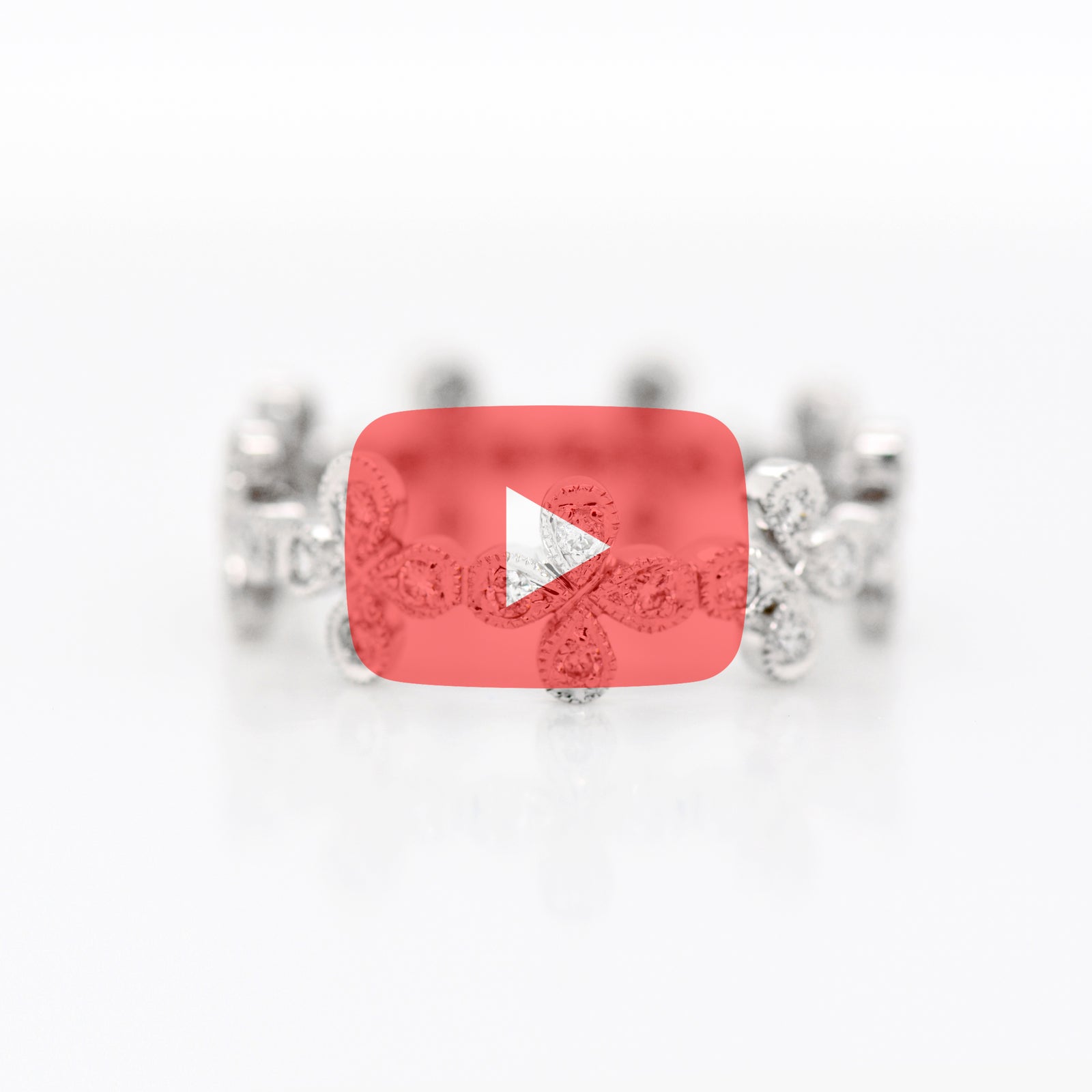 18K White Gold Flower Diamond Eternity Band