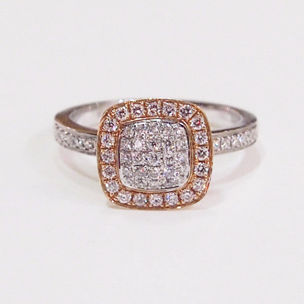 18K Rose and White Gold "Mini-Grande" Diamond Engagement Ring