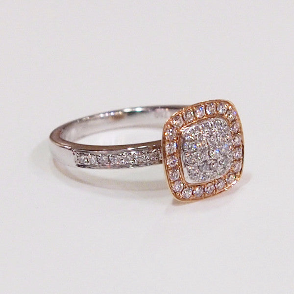 18K Rose and White Gold "Mini-Grande" Diamond Engagement Ring