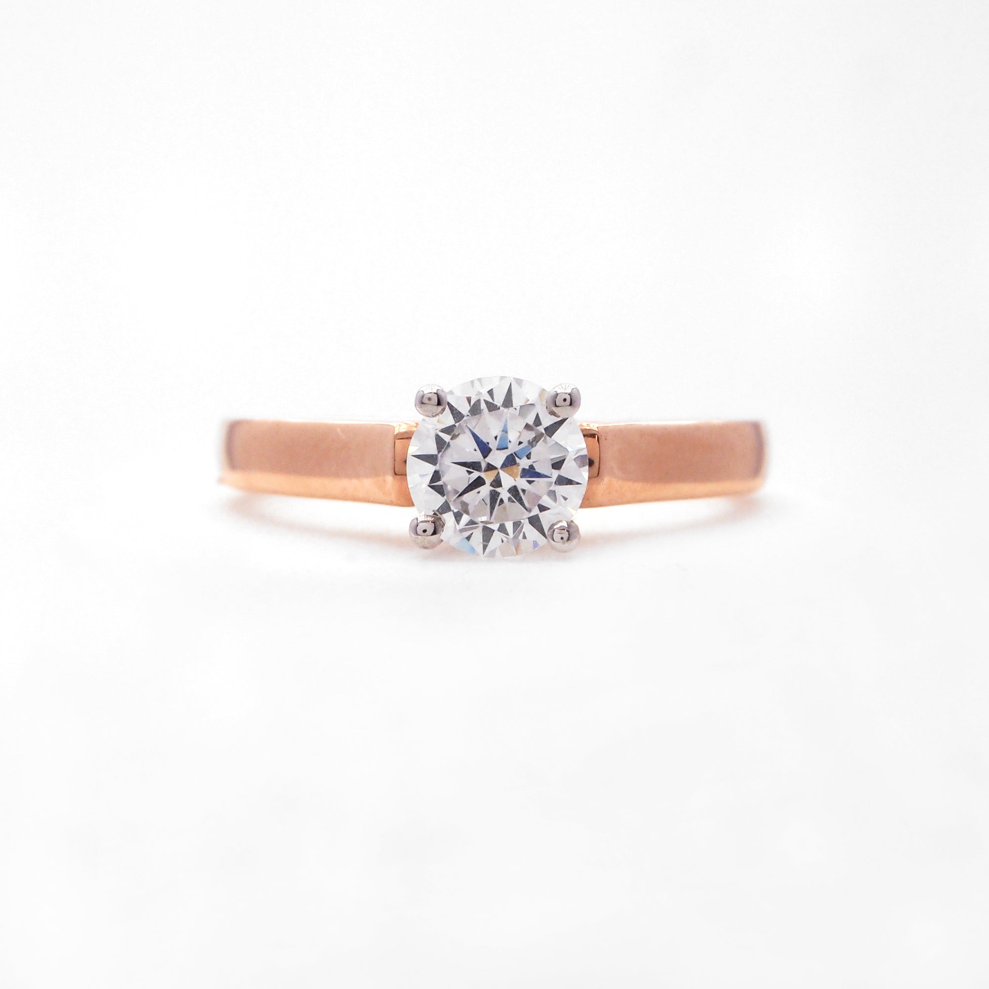 14K Rose And White Gold Engagement Ring