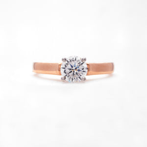 14K Rose And White Gold Engagement Ring