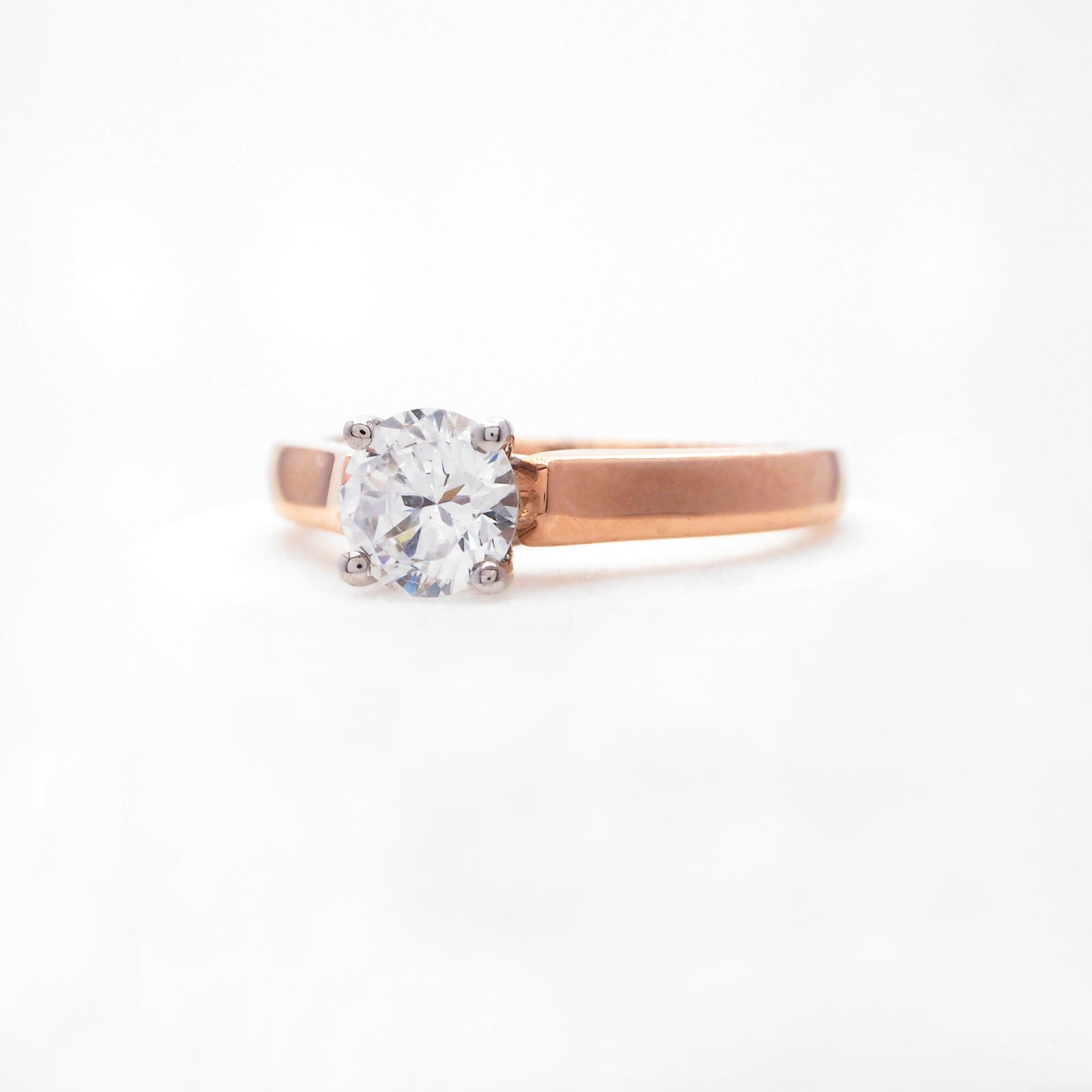 14K Rose And White Gold Engagement Ring